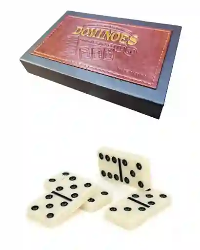 Domino Juego De Mesa Caja De Lujo Cuero Profesional 28pc