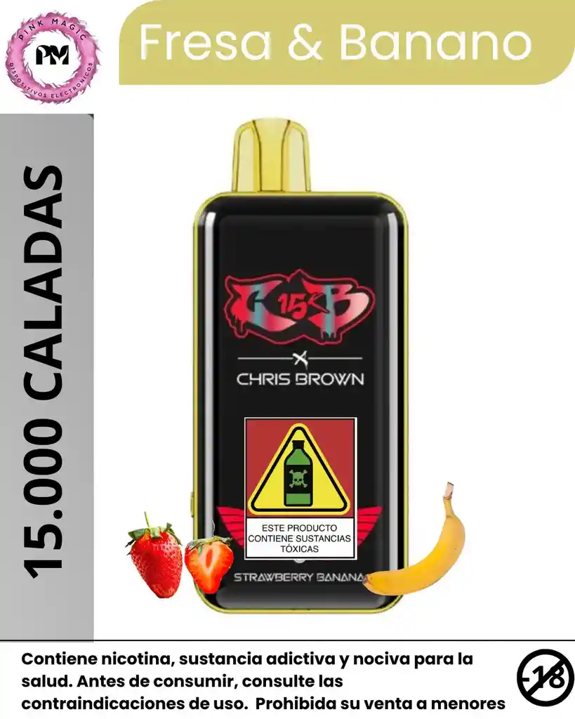 Vape Chris Brown Strawberry Banana 15.000 Puffs