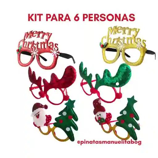 Kit Accesorios Gafas Para 6 Personas Merry Christmas Navidad