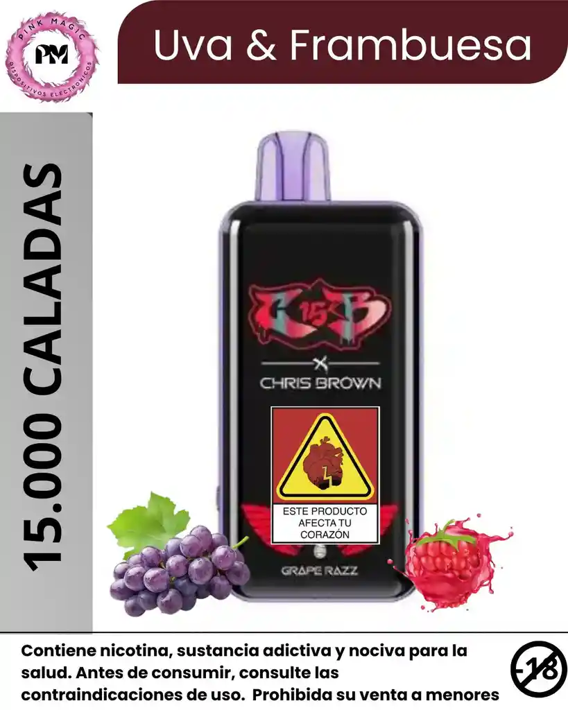 Vape Chris Brown Grape Razz 15.000 Puffs