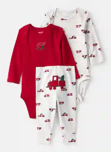 Conjunto 3 Piezas Tren Navidad Talla 3 Meses