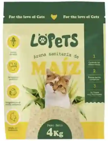 Lopets Arena De Maíz Limón 4 Kg