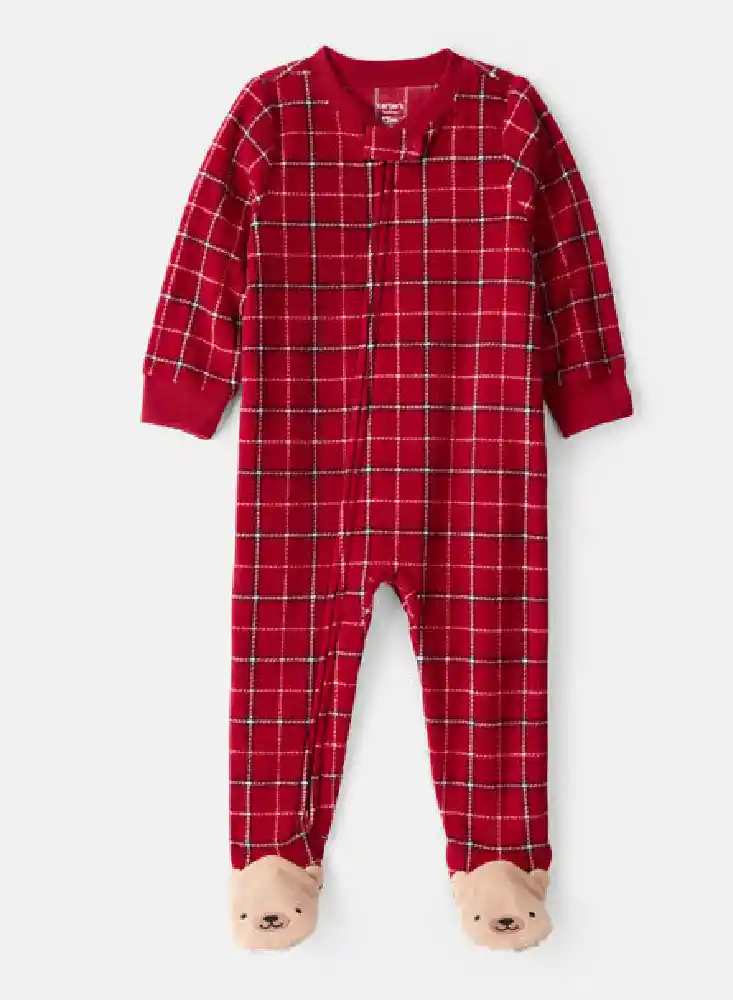 Piajama Navidad Ositos Con Piecitos Talla 12 Meses