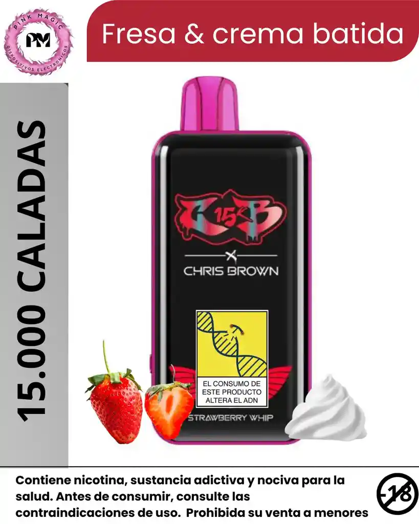 Vape Chris Brown Strawberry Whip 15.000 Puffs