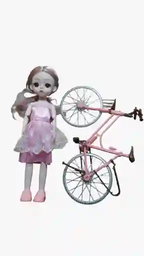 Muñeca Bebe Con Bicicleta Viene En Bolsita