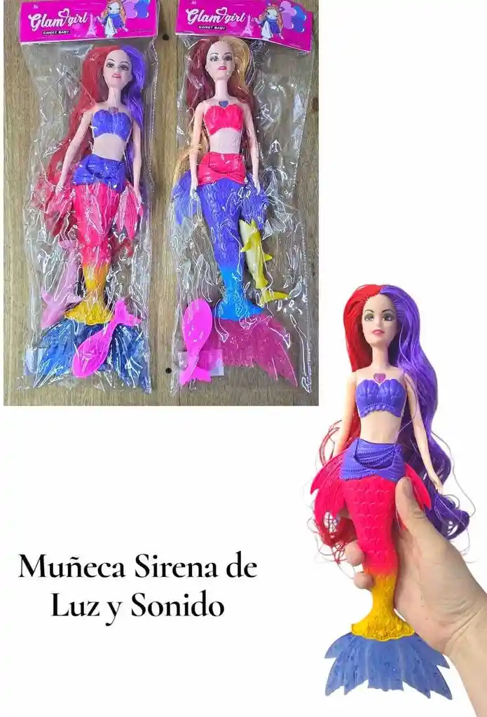 Muñeca Sirena Con Accesorios Viene En Bolsita