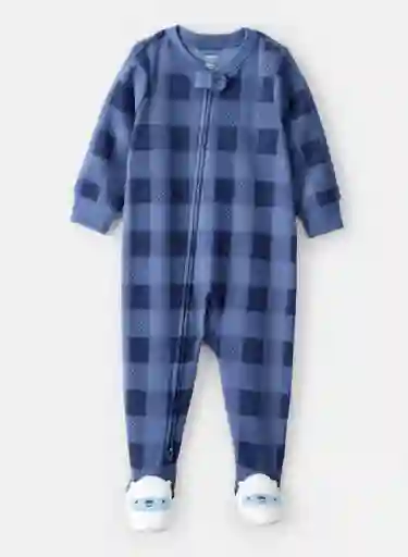 Piajama Navidad Azul Con Piecitos Talla 3t