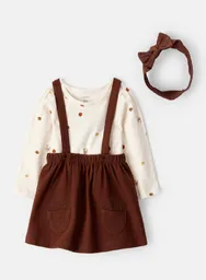 Conjunto 3 Piezas Vestido Con Diadema Talla 18 Meses