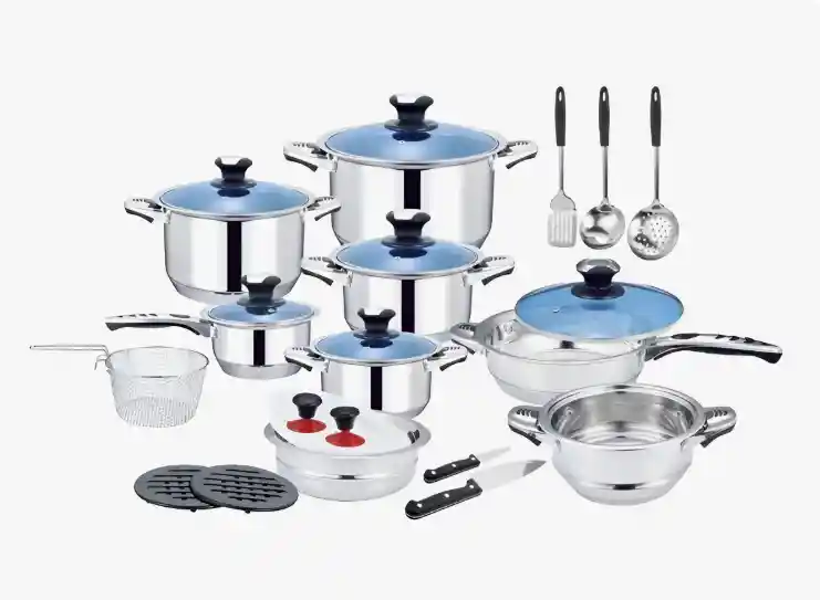 Ego De Ollas En Acero Inoxidable De 25 Piezas Accesorios