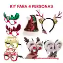 Kit Accesorios Para 4 Personas Deluxe Merry Christmas Navidad