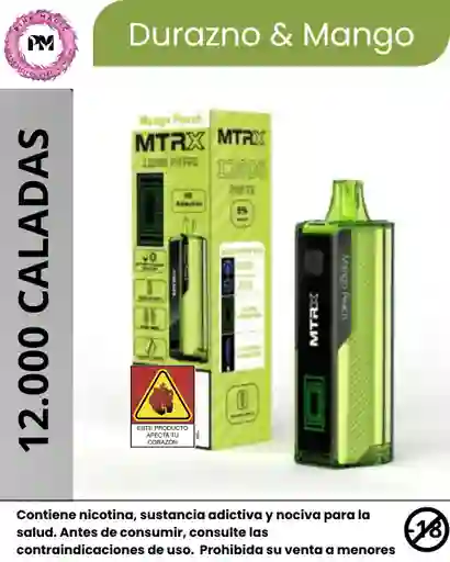 Vapeador Matrix 12.000 Puffs Mango Peach