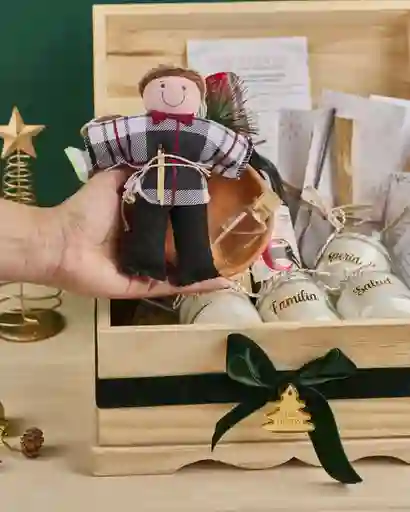 Caja Ritual Año Nuevo, Regalo Familiar, Vino, Lentejas, Muñecos Año Viejo, Chiquitas