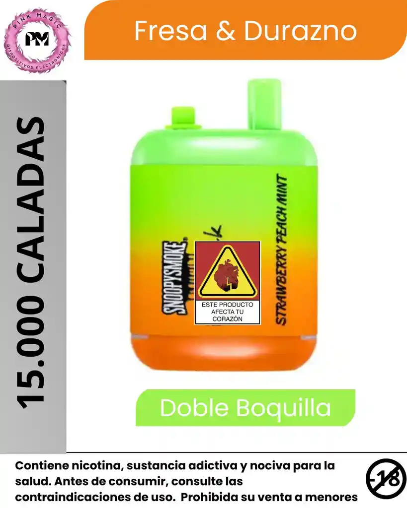 Snoopy 15.000 Puffs Vape Strawberry Peach Mint	