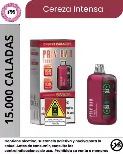 Privbar 15.000 Puffs Vapeador Cherry Paradise