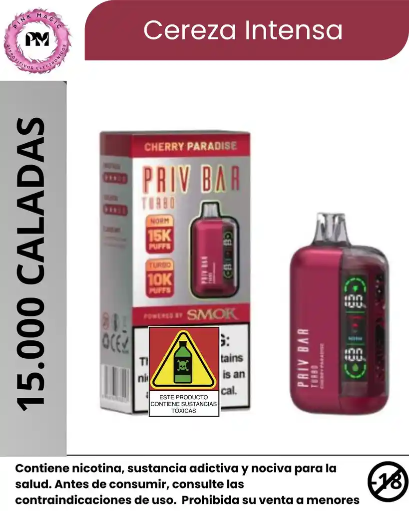 Privbar 15.000 Puffs Vapeador Cherry Paradise