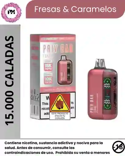 Privbar 15.000 Puffs Vapeador Strawberry Mint Candy	