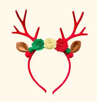 Diadema Navidad Reno Con Ponpón (niña O Adulto)