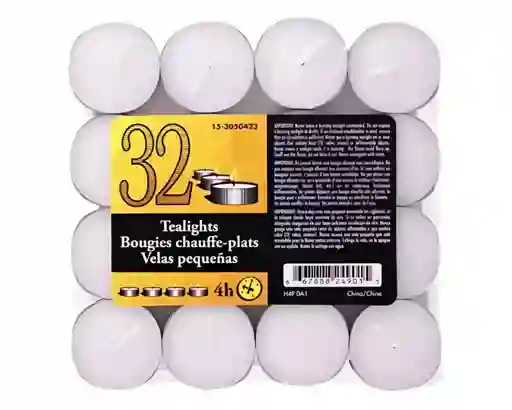 Vela Veladora Velita Esperma Cera Romantica Blanca 32 Pequeña Pebetero Decorativa Baño Té Redonda