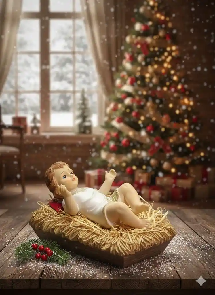 Figura Religiosa Niño Jesus 20cm Porcelana Italiana Cattolica