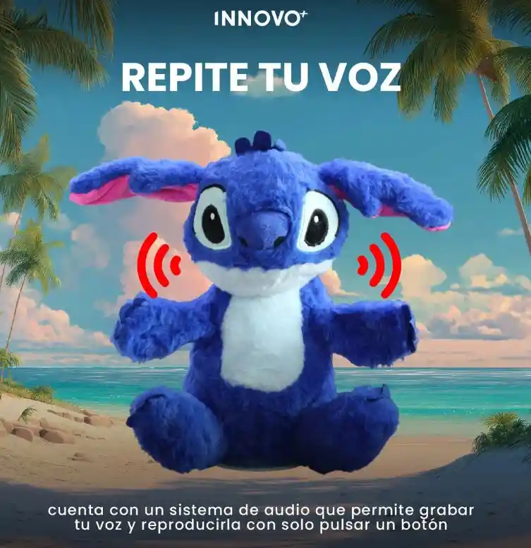 Peluche Muñeco Stitch Interactivo Repite Lo Que Dices Azul