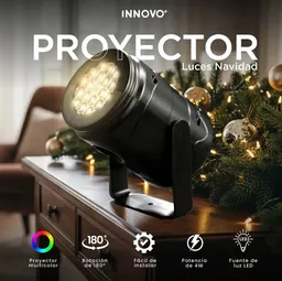 Proyector Luces Navidad Led Decoración Navideña Multicolor Giratorio 180°