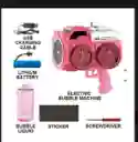 Pistola De Burbujas Recargable 6mil Burbujas Y Luz Color Azul Y Rosada