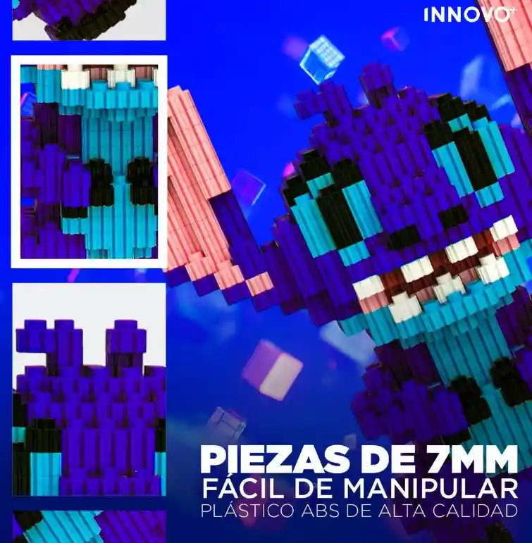 Stitch Armable Muñeco Colección 3d 1580 Piezas Bloques Mini 7mm