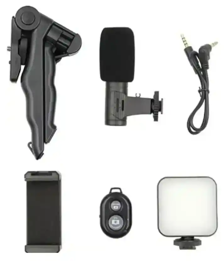 Kit De Grabación (trípode, Luz, Soporte De Celular Y Micrófono