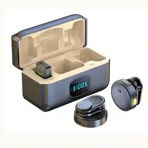 Microfono Solapa Inalámbrico Recargable Doblej5 Iphone Andro Negro