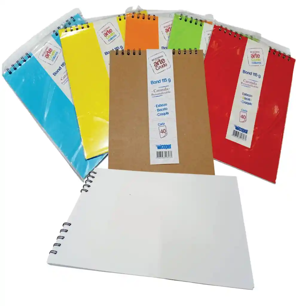 Block Argollado Dibujo Tamaño Carta Hojas Bond Blancas Bitacora Sketchbook 40 Hojas