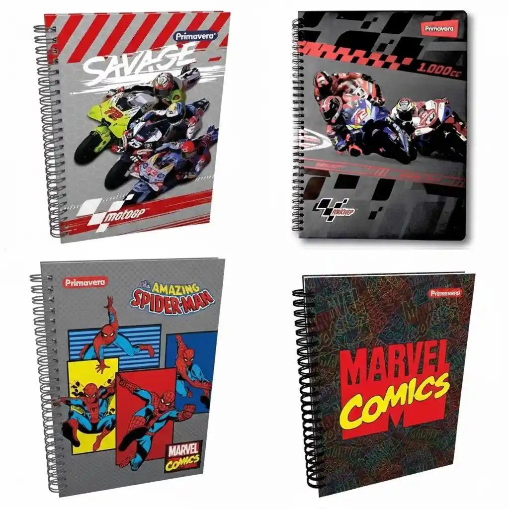 Cuaderno Argollado Cuadriculado Hombre 1 Materia Grande Primavera X80 Hojas