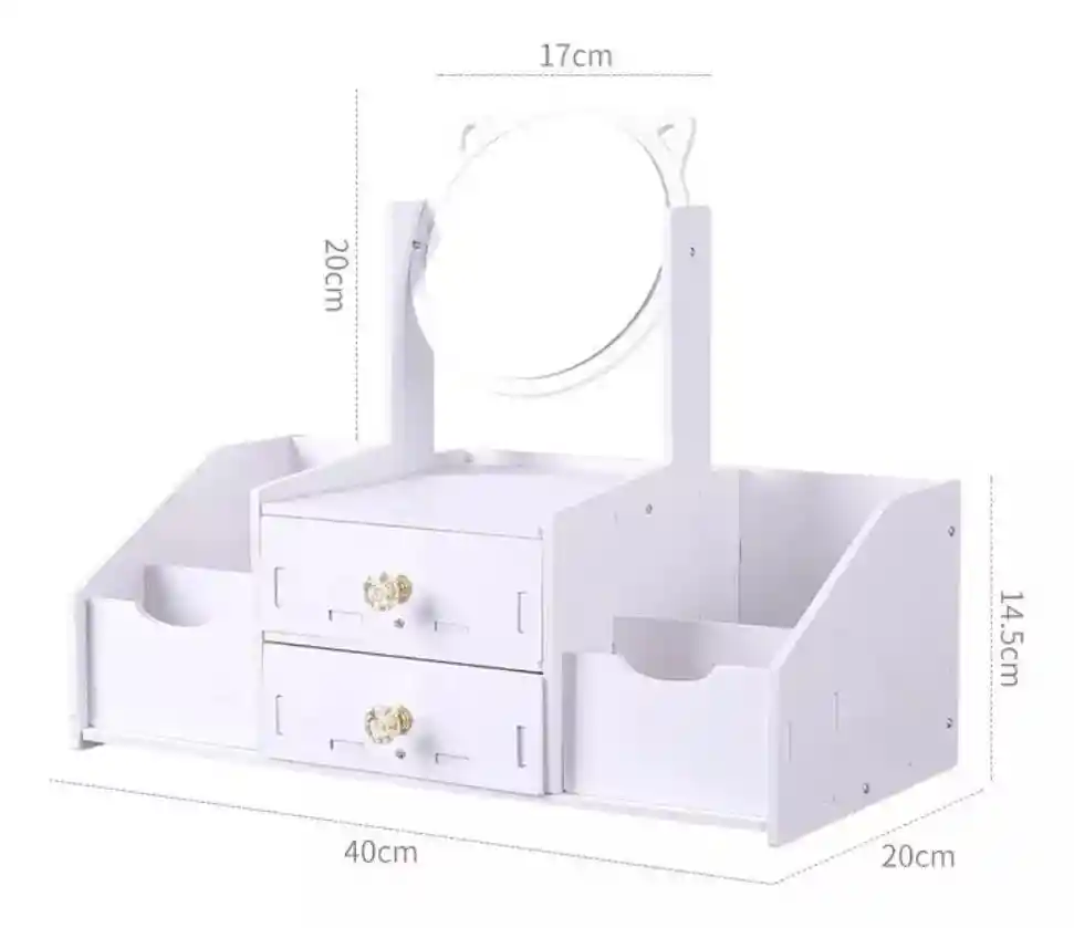 Minitocador Joyero Organizador Neceser Con Espejo
