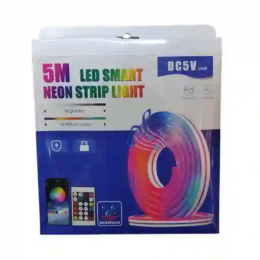 Tira De Luz Led Neon Flex 5 Metros Rgb Gruesa Alta Calidad Compatible Con Celular