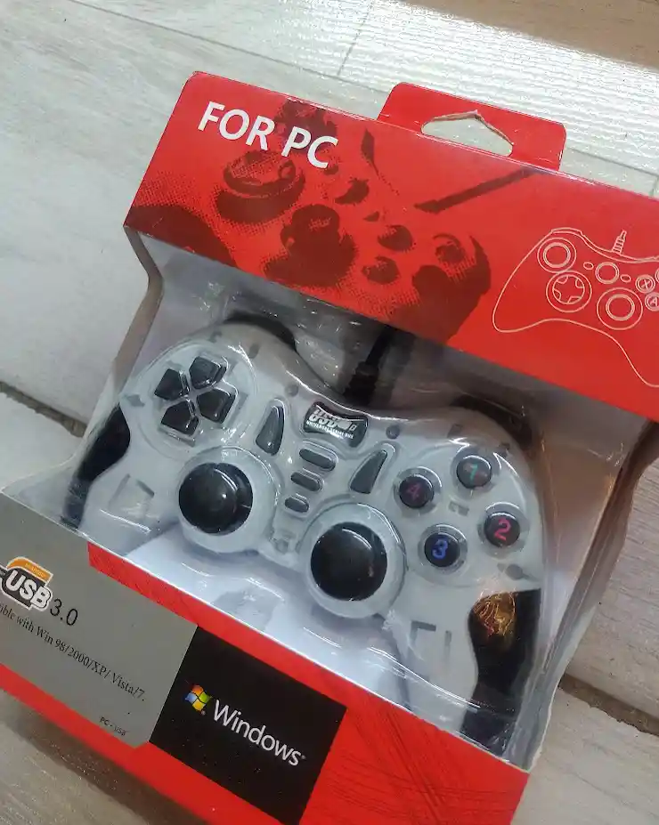 Control Mando Para Computador Pc Color Gris Con Negro Entrada Usb Windows