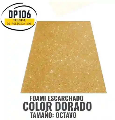 Foami Escarchado Dorado 1/8 X 1 Und