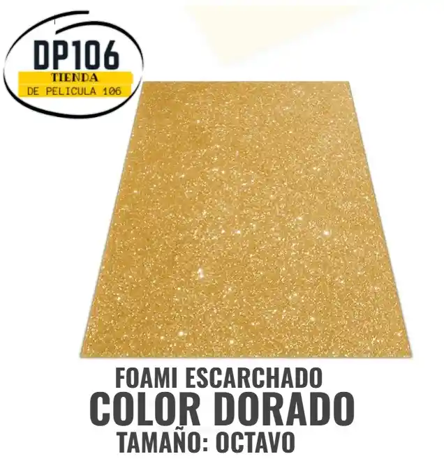 Foami Escarchado Dorado 1/8 X 1 Und