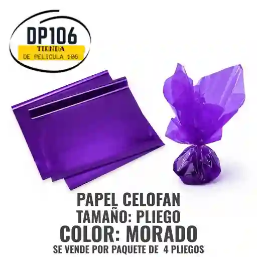 Papel Celofan Morado X 4 Und
