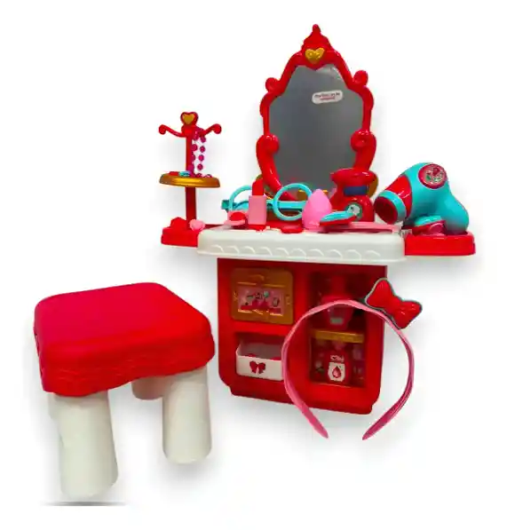 Tocador Infantil Niñas Luz Sonido Espejo Accesorios Amanda-1