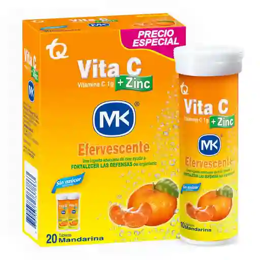 Vitamina C Mandarina + Zinc Efervescente Mk 737867