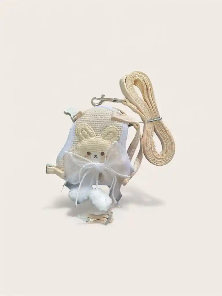 Correa Con Perchera Diseño De Conejito Talla Xs Para Mascotas Perros Y Gatos