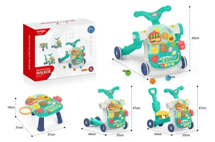 Andadera Caminador Mesa Monopatin 4 En 1 Con Sonido Huanger.