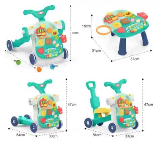 Andadera Caminador Mesa Monopatin 4 En 1 Con Sonido Huanger.