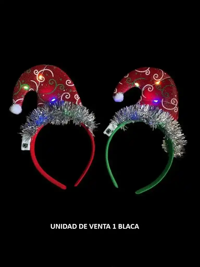 Vincha Diadema Balaca Diadema Gorro De Navidad Con Luz. Novena
