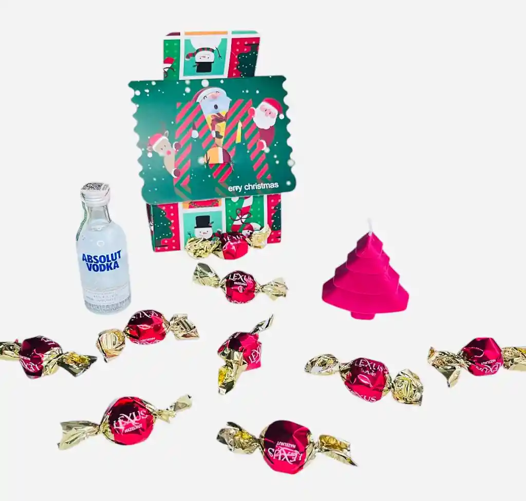 Regalo Especial Navidad Con Vela Y Vodka- Regalo De Navidad - Ancheta Regalo Familiar O Empresarial