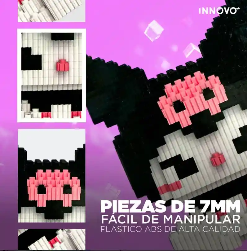 Muñeca Armable Bloques Kuromi Magic Blocks 1580 Piezas Diseño 3
