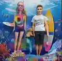 Pareja (familia) De Muñecos Surfing + Mascota / Niñas.