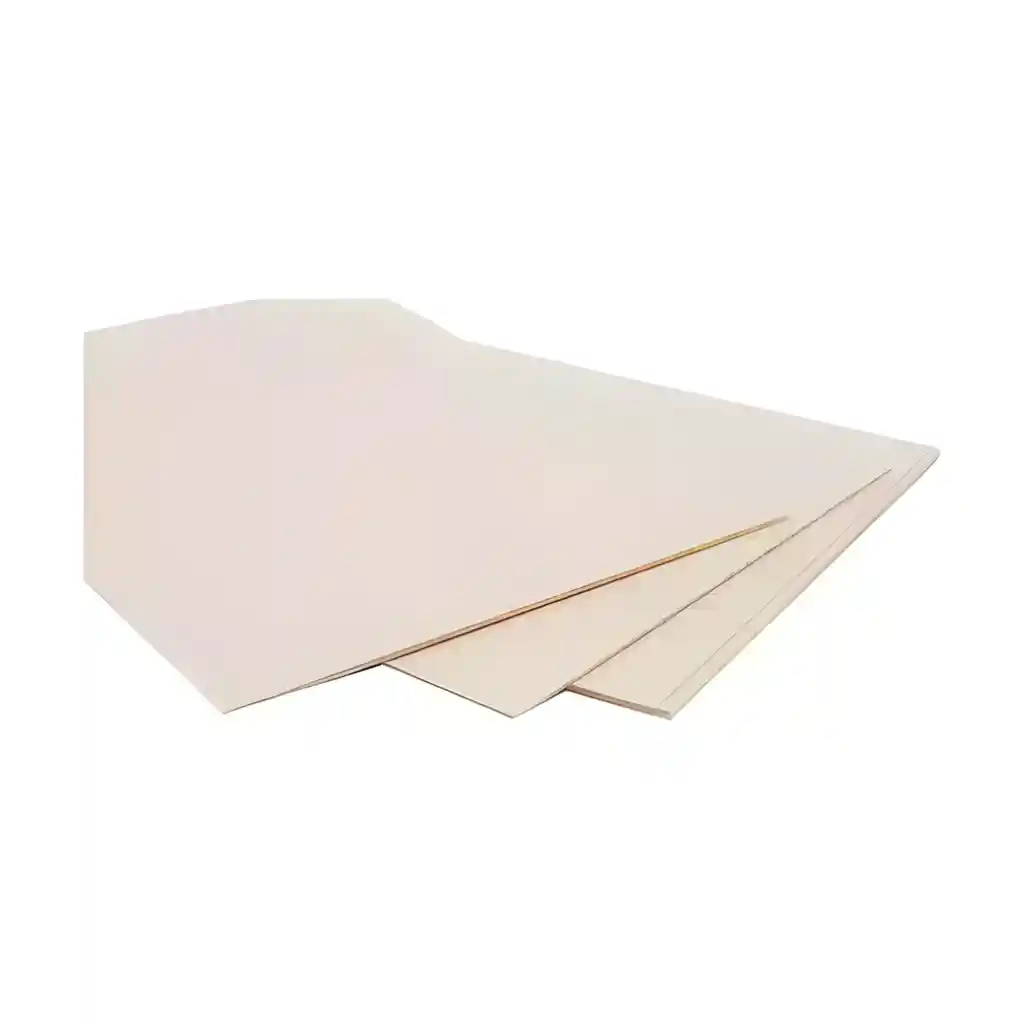 1/2 Pliego De Cartón Paja Blanco X5 Uds