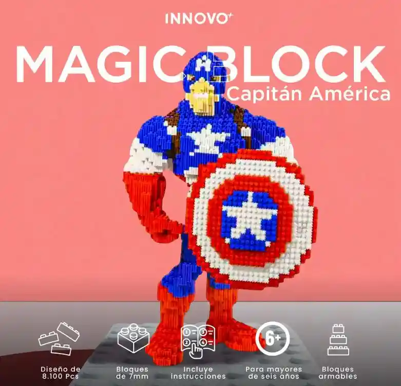 Juguete Armable Figura Capitán América 8100 Piezas Figura 8100