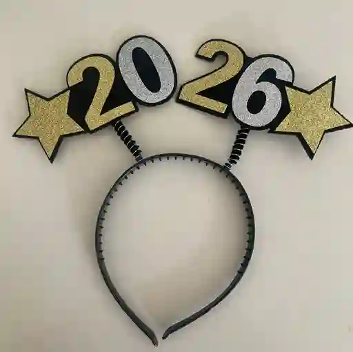 Diadema 2026 Happy New Year Escarchada