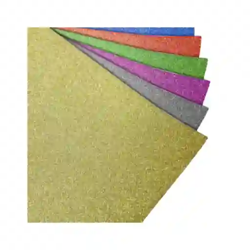 1/2 Pliego De Cartulina Mirellada Dorado X5uds